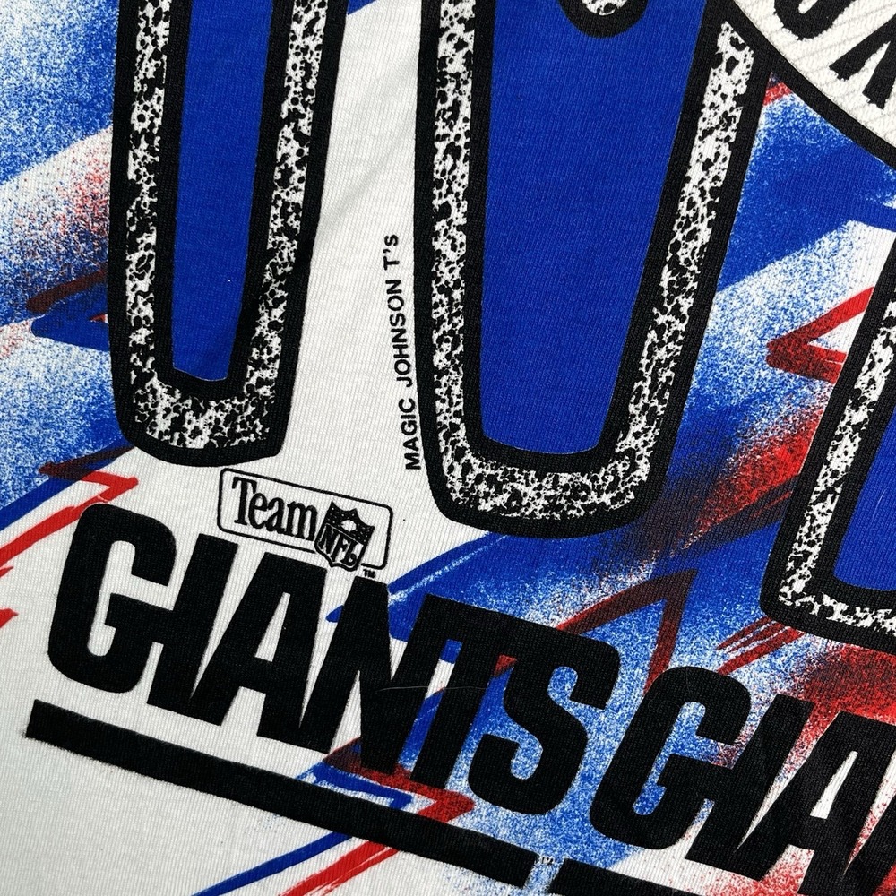 Vintage Magic Johnson New York Giants T-shirt Large White Dead Stock - Picture 3 of 8